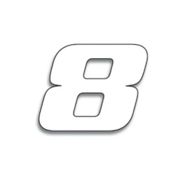 Numéro de course 8 Blackbird 20x25cm blanc | Oxmoto