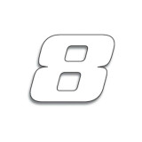 Numéro de course 8 Blackbird 20x25cm blanc | Oxmoto
