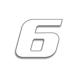 Numéro de course 6 Blackbird 20x25cm blanc | Oxmoto