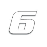 Numéro de course 6 Blackbird 20x25cm blanc | Oxmoto