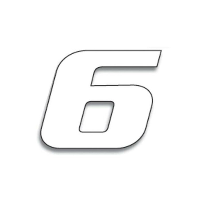 Numéro de course 6 Blackbird 20x25cm blanc | Oxmoto