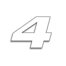 Numéro de course 4 Blackbird 20x25cm blanc | Oxmoto