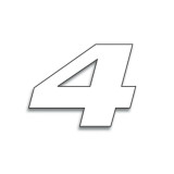 Numéro de course 4 Blackbird 20x25cm blanc | Oxmoto