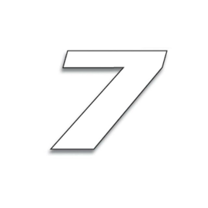 Numéro de course 7 Blackbird 20x25cm blanc | Oxmoto