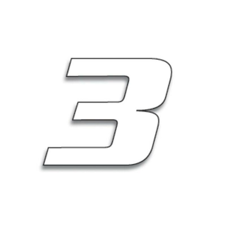 Numéro de course 3 Blackbird 20x25cm blanc | Oxmoto