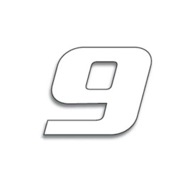 Numéro de course 9 Blackbird 20x25cm blanc | Oxmoto