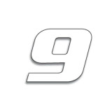 Numéro de course 9 Blackbird 20x25cm blanc | Oxmoto