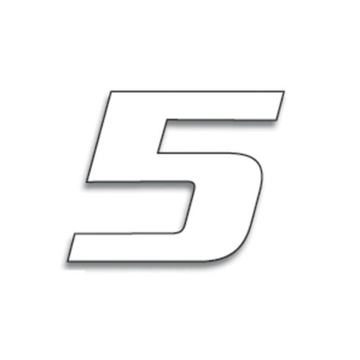 Numéro de course 5 Blackbird 20x25cm blanc | Oxmoto