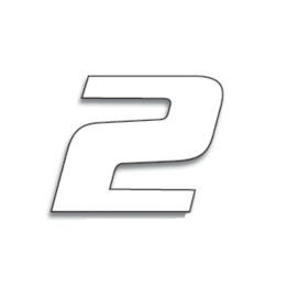 Numéro de course 2 Blackbird 20x25cm blanc | Oxmoto