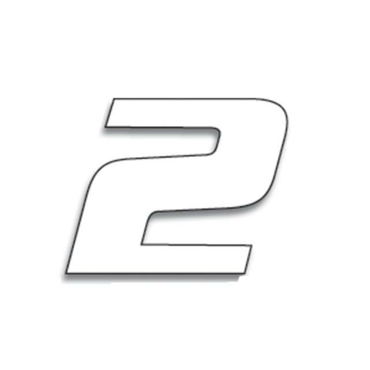Numéro de course 2 Blackbird 20x25cm blanc | Oxmoto