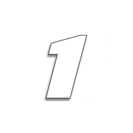 Numéro de course 1 Blackbird 20x25cm blanc | Oxmoto