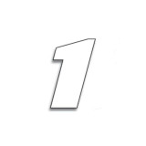 Numéro de course 1 Blackbird 20x25cm blanc | Oxmoto