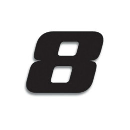 Numéro de course 8 Blackbird 20x25cm noir | Oxmoto