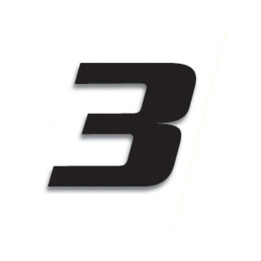 Numéro de course 3 Blackbird 20x25cm noir | Oxmoto