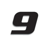 Numéro de course 9 Blackbird 20x25cm noir | Oxmoto