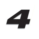 Numéro de course 4 Blackbird 20x25cm noir | Oxmoto