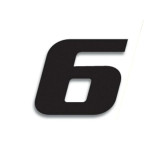 Numéro de course 6 Blackbird 20x25cm noir | Oxmoto