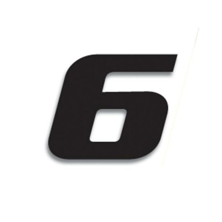 Numéro de course 6 Blackbird 20x25cm noir | Oxmoto