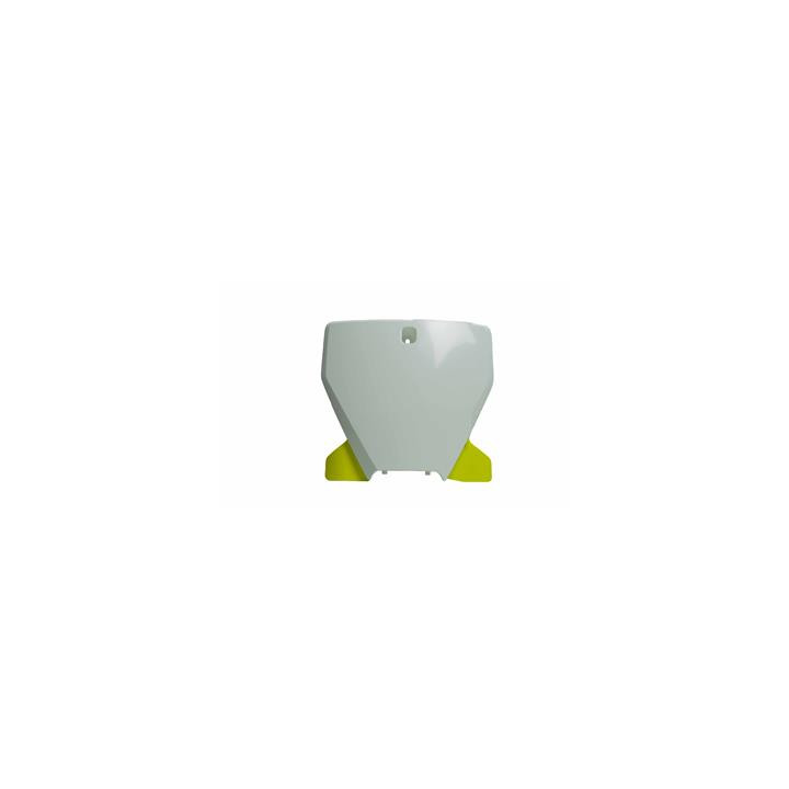 Plaque numéro frontale Racetech blanc/Yellow Husqvarna TC/FC