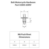 Rivets plastique M6 Bolt 10 pièces 2005-6SRIV | Oxmoto