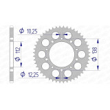 Couronne AFAM alu standard - 520 11509K-52 | Oxmoto