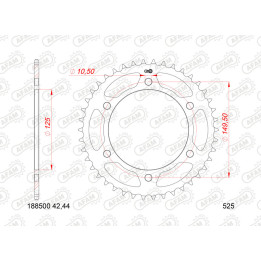 Couronne AFAM acier standard - 525 188500-46 | Oxmoto