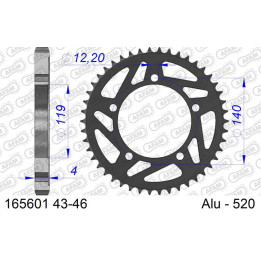 Couronne AFAM alu standard - 520 165601-44 | Oxmoto
