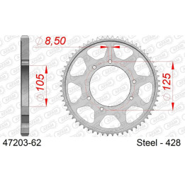 Couronne AFAM Acier Standard - 428 47203-62 | Oxmoto