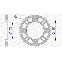 Couronne AFAM alu anti-boue - 428 72102+48 | Oxmoto