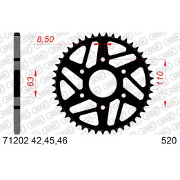 Couronne AFAM acier standard - 520 1074716003 | Oxmoto