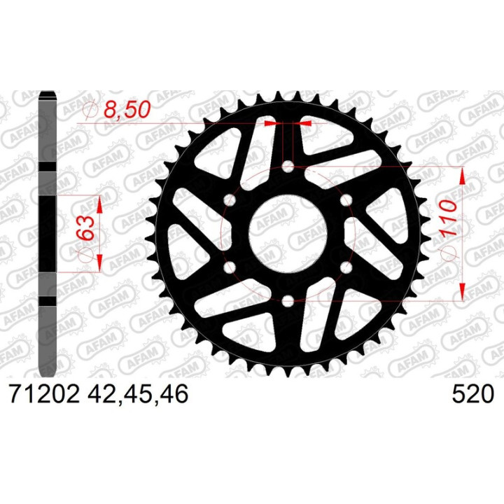 Couronne AFAM acier standard - 520 1074716003 | Oxmoto