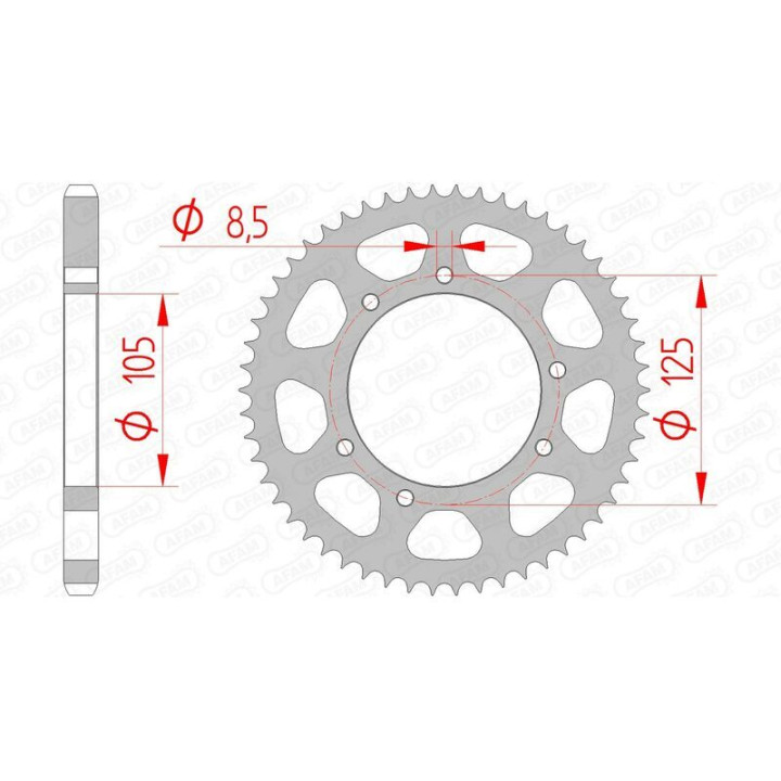 Kit chaîne AFAM 428R1 11/60-140 - couronne standard | Oxmoto
