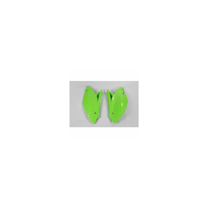 Plaques latérales UFO vert kx Kawasaki kx250f | Oxmoto
