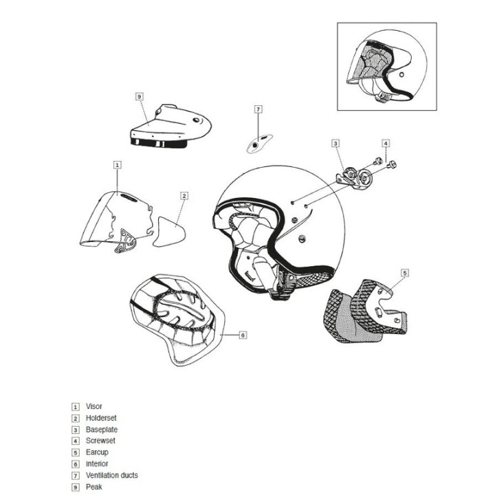 Coussin joue SZ-LIGHT Arai casque jet clair | Oxmoto