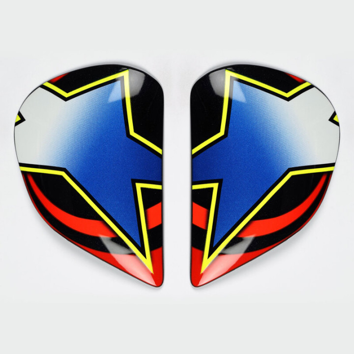 Platine écran Arai SAJ Edwards Blue/Red | Oxmoto