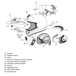 Plaque visière Arai TX3/4 Frost Tint casque off road