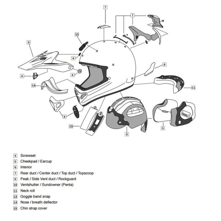 Plaque visière Arai TX3/4 Frost Tint casque off road