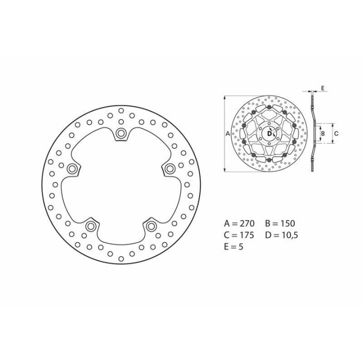 Disque de frein Brembo Serie Oro rond fixe 68B407G0 | Oxmoto