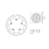 Disque de frein Brembo Serie Oro rond fixe 68B407F1 | Oxmoto