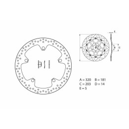 Disque de frein Brembo Serie Oro rond fixe 168B407D7