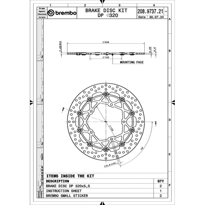 Disques de frein Brembo UPGRADE Supersport rond flottant - la paire 208973721
