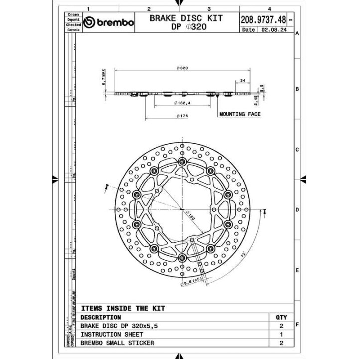 Disques de frein Brembo UPGRADE Supersport rond flottant - la paire 208973748