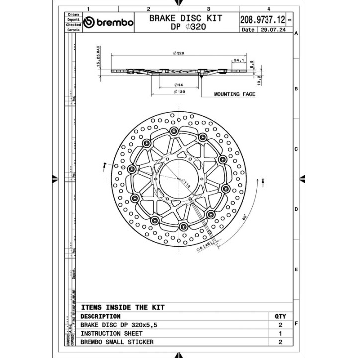Disques de frein Brembo UPGRADE Supersport rond flottant - la paire 208973712
