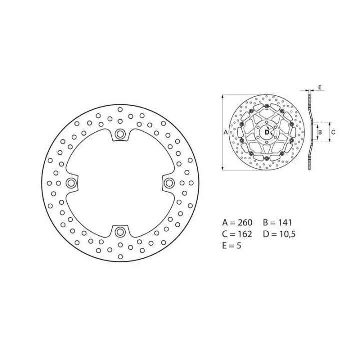 Disque de frein Brembo Serie Oro rond fixe 68B407A0 | Oxmoto