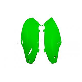 Plaques latérales Racetech vert fluo Kawasaki | Oxmoto