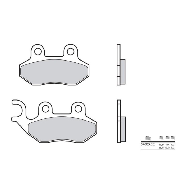 Plaquettes de frein Brembo Scooter carbone céramique - 07005CC