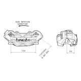 Étrier de frein avant gauche Brembo P4 noir Ø32 mm 920997016