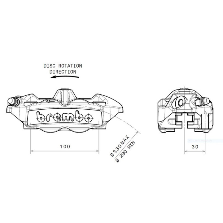 Etrier de frein avant droit Brembo M4 titane Ø34mm | Oxmoto