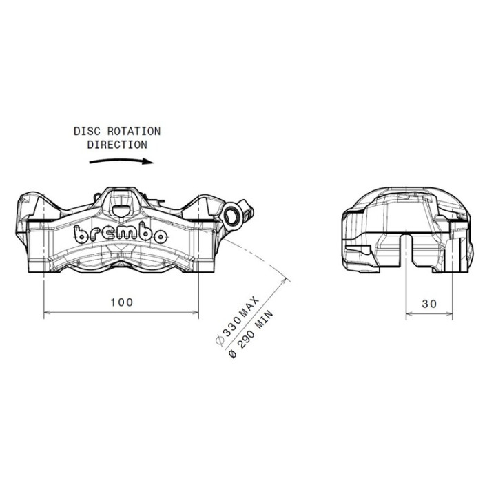 Etrier de frein avant droit Brembo Stylema naturel | Oxmoto