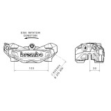 Etrier de frein avant droit Brembo M4 titane Ø32mm | Oxmoto